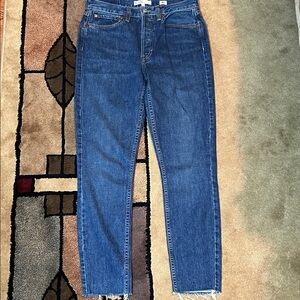 Re/Done Trendy Originals High Rise Ankle Crop Jeans (Size: 28)